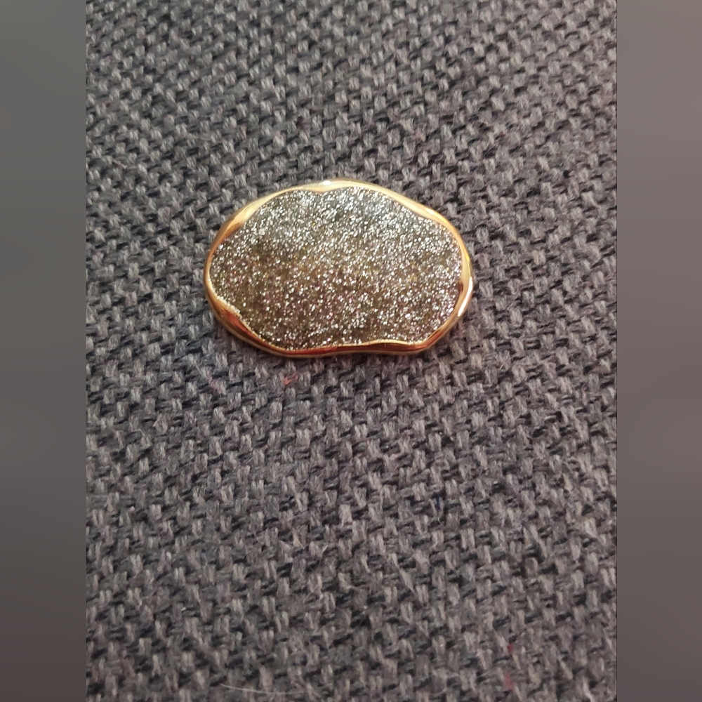 Gold and Silver Glitter Brooch